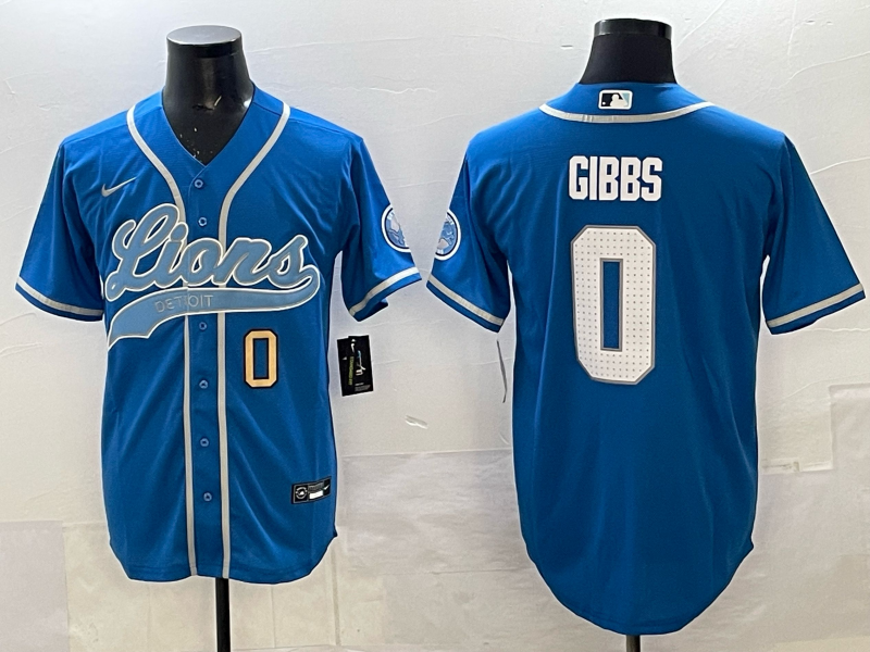 Men Detroit Lions #0 Gibbs blue NFL Nike 2025 jersey 003->detroit lions->NFL Jersey